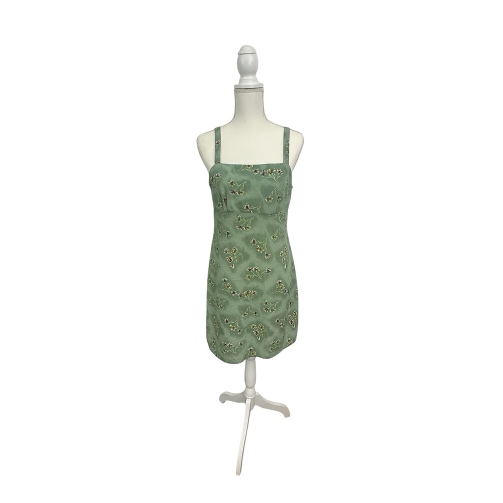 VTG Especially yours 90s floral green mini dress. Sz. 9/10